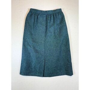 Vintage HOWARD WOLF Womens Size 8 Tweed Pencil Skirt Blue Green Knee Length